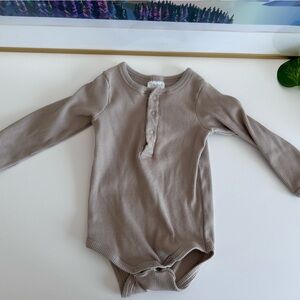 Mebie Baby Organic Cotton Ribbed Longsleeve Bodysuit